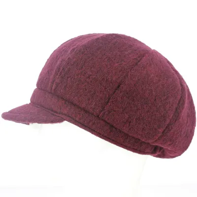 Carla Wool Burgundy Newsboy Cap - Traclet Reference: 9637 | Traclet Hat Shop