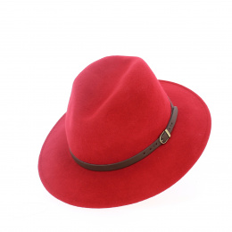 Chapeau traveller en laine rouge