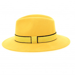 yellow wool felt hat