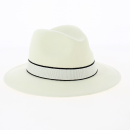 White wool fedora - white band