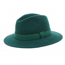 Green wool fedora with green band