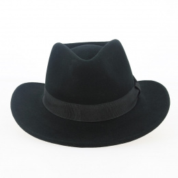 black wool felt traveller hat