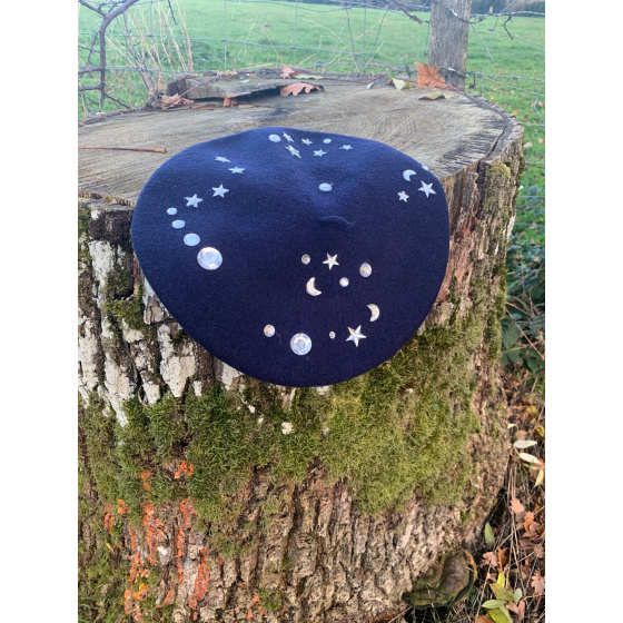 Starry Sky Beret: French Creation from the workshops of TRACLET Millinery Starry Sky Beret: French Creation from the workshops of TRACLET Millinery