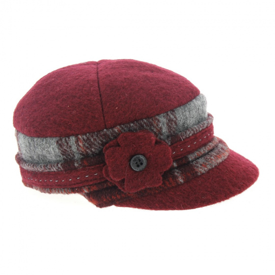 Helenn Newsboy Cap gray/burgundy - TRACLET