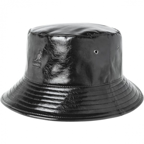 Bonnet Kangol Utility Bucket En Faux Shearling - Homme/femme, Pliable Avec Oreillettes - Taille L, Couleur Noir - 100% Polyester