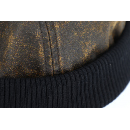 Bonnet Docker Pissot Coton Marron & Noir- Traclet