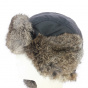 Waterproof ushanka with rabbit fur