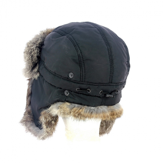 Waterproof ushanka with rabbit fur Waterproof ushanka with rabbit fur
