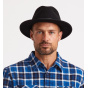 Black Wool Felt Messer Fedora Hat - Brixton