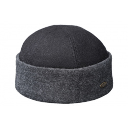 Malo Wool Anthracite Docker Beanie with Cuff - Traclet