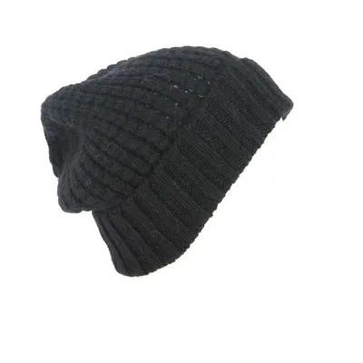 Long Bellevarde Wool & Mohair Beanie in Black - Traclet Reference: 11260 | Traclet Hat Shop