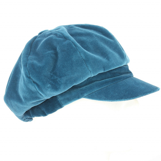 Anna Velvet Newsboy Cap Petrol Blue - Traclet Anna Velvet Newsboy Cap Petrol Blue - Traclet