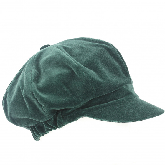 Casquette Gavroche Anna Velours Olive - Traclet