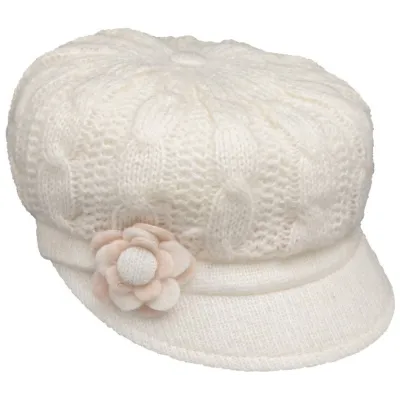 Angele Newsboy Cap White Knit - Traclet Reference: 11285 | Traclet Hat Shop