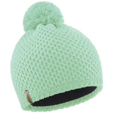 Bonnet Femme Bonnet Pompon Uni vert d'eau - LeDrapo - Fabrication Française Reference : 2830 | Chapellerie Traclet