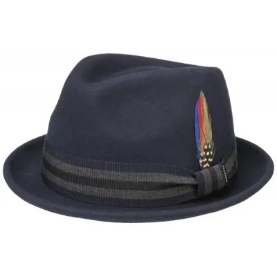 Chapeau Trilby Carlow feutre marine - Stetson Reference : 11293 | Chapellerie Traclet