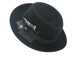 Women's Black Taffeta Hat