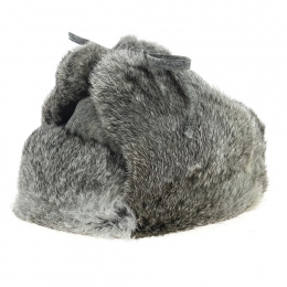 Grey Leather & Rabbit Fur Bomber Ushanka - Stetson