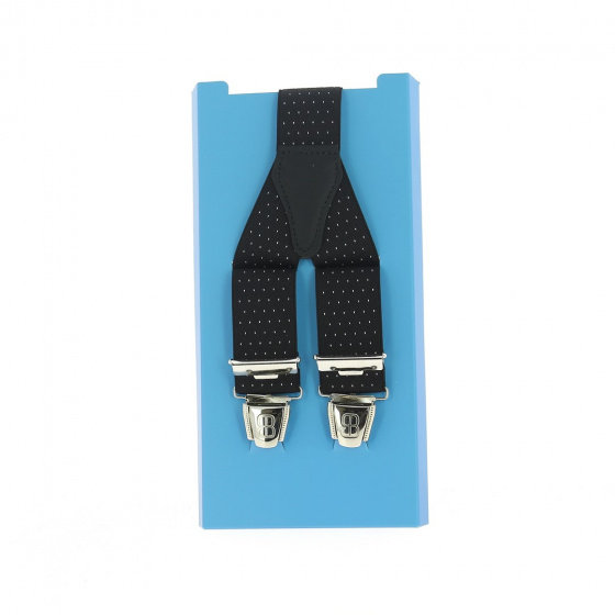 Suspenders With Small White & Black Dots