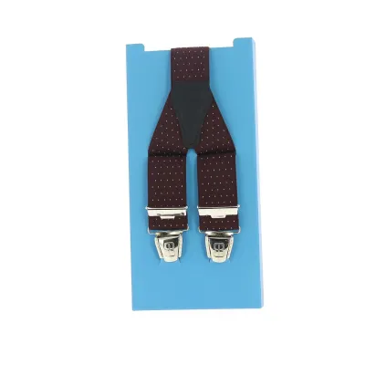 Burgundy Suspenders with small white dots - Reference: 11389 | Traclet Hat Shop