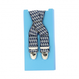 Blue - Black - White Fancy Suspenders