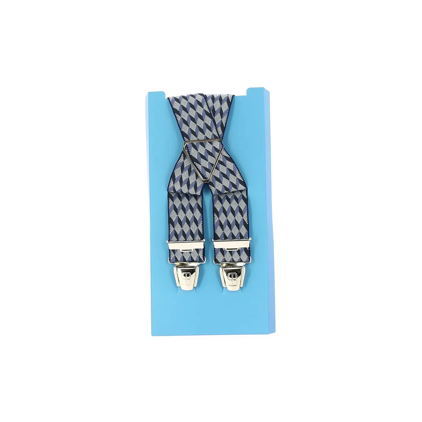 Bretelle fantaisie bleu - noir - blanche Reference : 11396 | Chapellerie Traclet