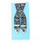Fancy bandana style suspenders - black
