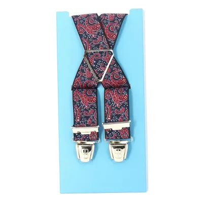 Bretelle fantaisie style bandana - bleu marine Reference : 11407 | Chapellerie Traclet