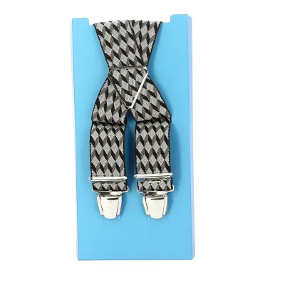 Fancy Suspenders - Beige - Brown checkered Reference: 11418 | Chapellerie Traclet