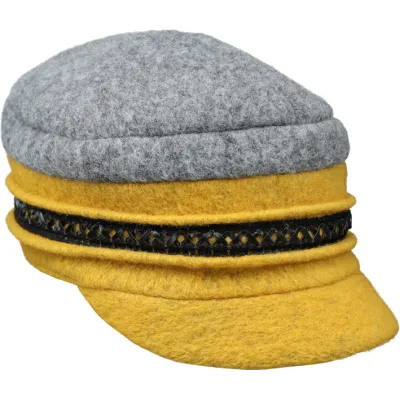 Casquette Gavroche Angèle Liane  Jaune & Gris - Traclet Reference : 11284 | Chapellerie Traclet