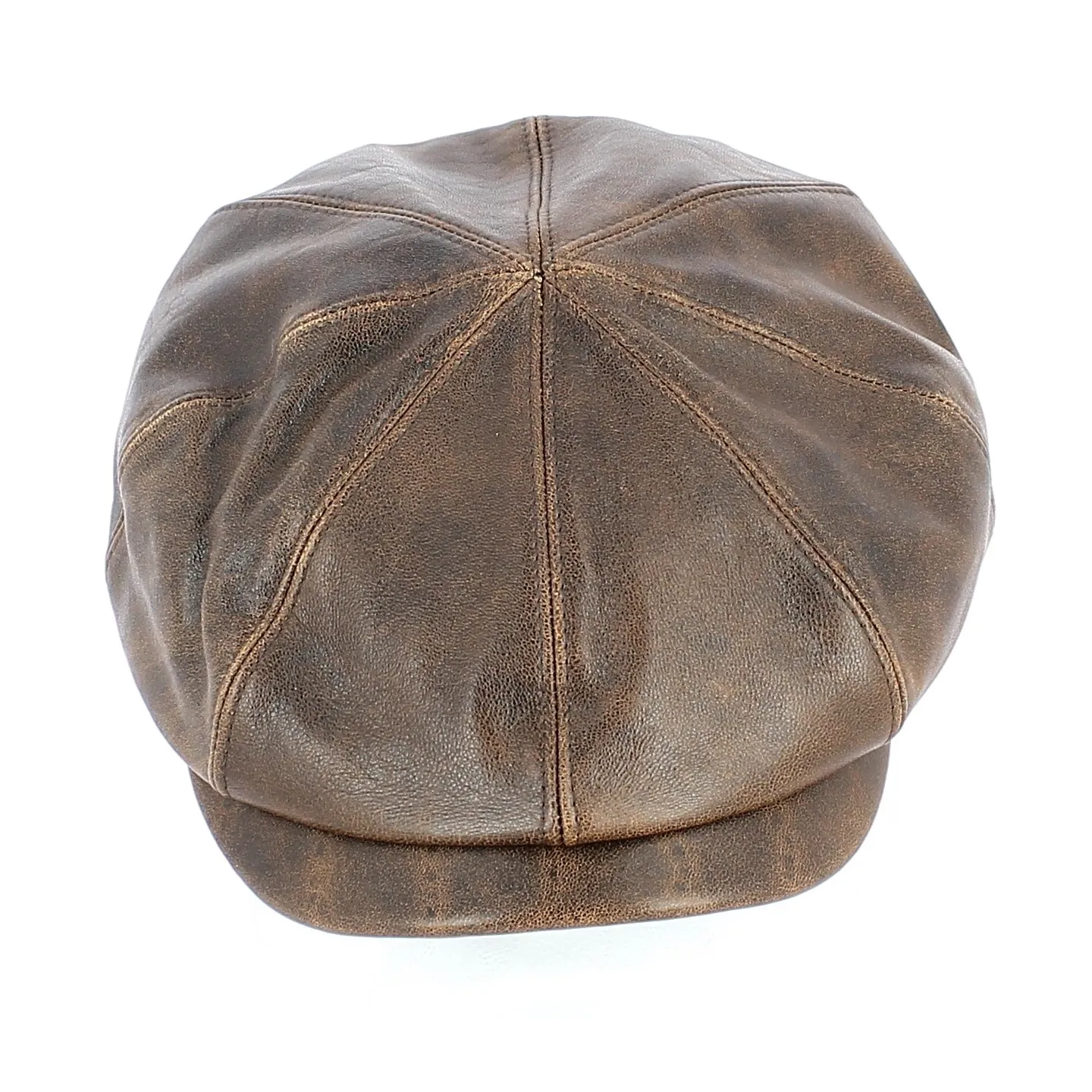 Houston Aged Leather Hatteras Cap - Crambes Reference: 11438 | Traclet Hat Shop