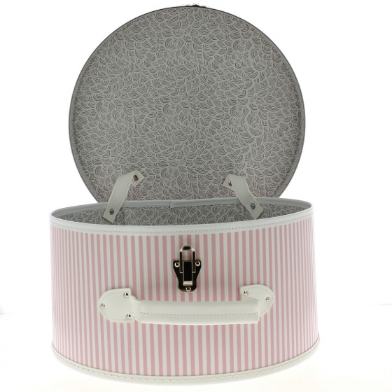 Hat Box: Pink and White Stripes - Traclet Hat Box: Pink and White Stripes - Traclet