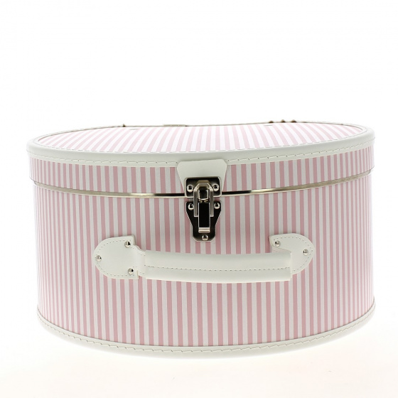 Hat box: pink and white stripes - Traclet