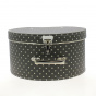 Hat box: brown with beige polka dots - Traclet