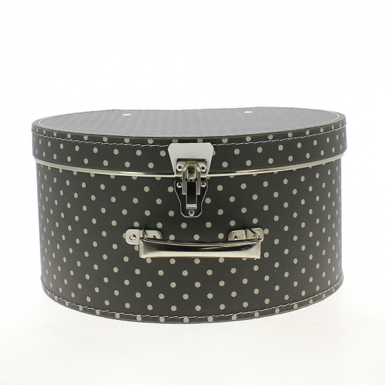 Hat Box: brown with beige polka dots - Traclet