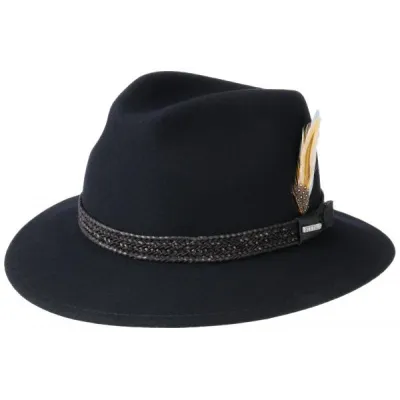 Navy Vitafelt Columbus Traveller Hat - Stetson Reference: 11445 | Traclet Hat Shop