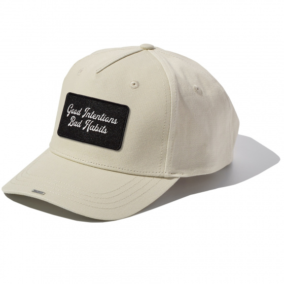 Beige Full Cotton Cap with GOOD INTENTIONS badge
