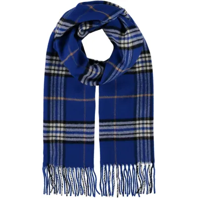 Royal Blue Plaid Glasgow Scarf - Traclet Reference: 11454 | Traclet Hat Shop