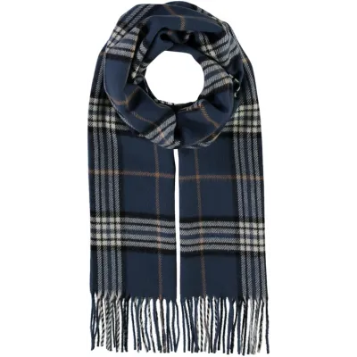 Glasgow Navy checkered scarf - Traclet Hatters traclet Reference: 3981 | Traclet Hatters