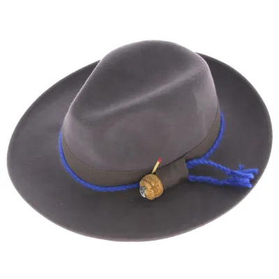 Gray champ' Fedora hat: Unique French creation from the TRACLET Millinery workshops Reference: 11457 | Millinery