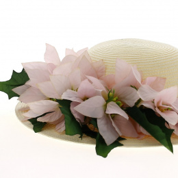 Flowered floppy hat: French creation. Unique model from the Ateliers de la Chapellerie TRACLET