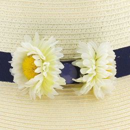 copy of Flowered floppy hat: French creation. Unique model from the Ateliers de la Chapellerie TRACLET