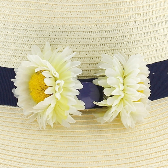 Pâquerette Wide-brimmed Hat: French Creation, model from TRACLET Millinery workshops Pâquerette Wide-brimmed Hat: French Creation, model from TRACLET Millinery workshops