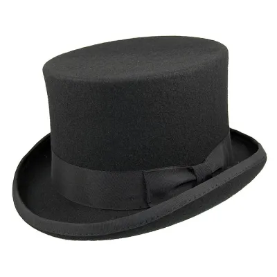 Black Wool Felt Top Hat - Guerra Reference: 11463 | Traclet Hat Shop