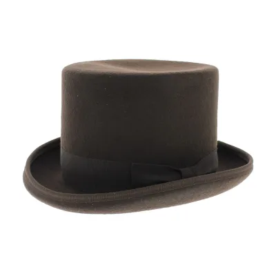 Chapeau Haut De Forme Feutre Laine Marron - Guerra Reference : 11464 | Chapellerie Traclet