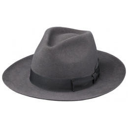 Grey Fur Felt Bogart Hat - Traclet
