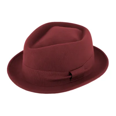 Burgundy PorkPie Zingaro Wool Felt Hat Reference: 10946 | Traclet Hat Shop