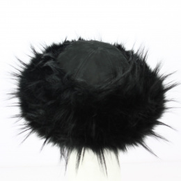 Toque Tkhatch cuir noir et fourrure