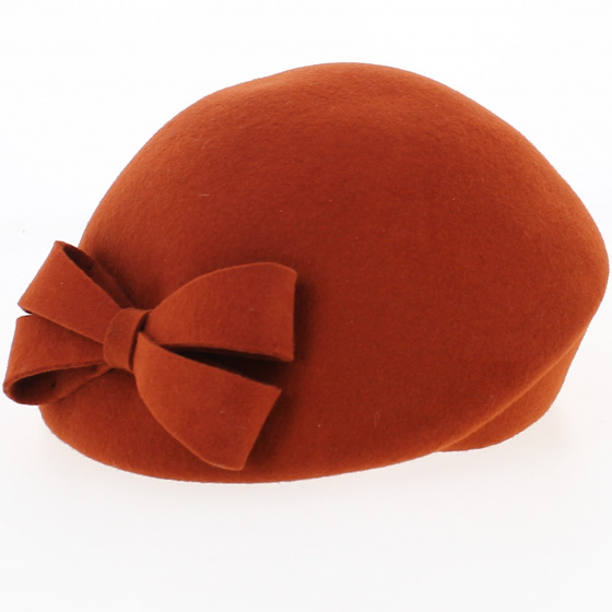 Cinnamon Wool Formed Beret - Traclet
