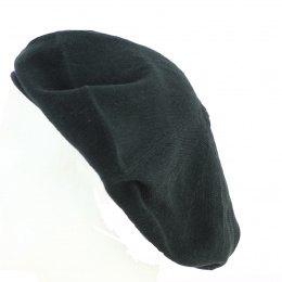 Black cotton beret